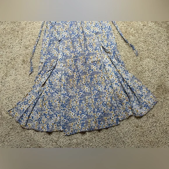 Patrons of Peace Blue and Yellow Floral Maxi Skirt - Picture 2 of 3